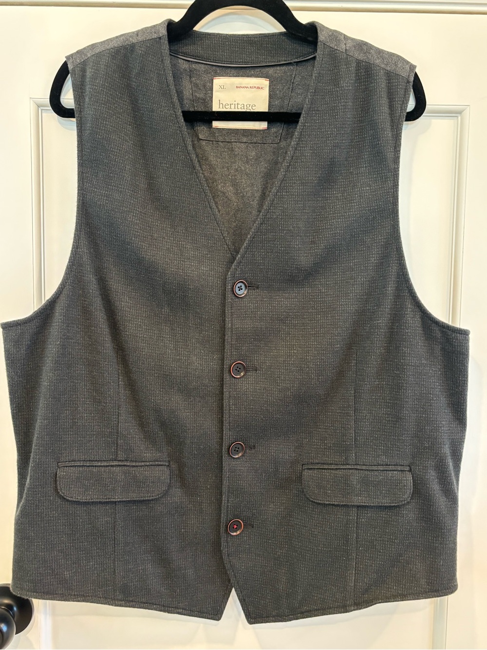 Banana Republic Heritage Men’s Gray Button Vest | Size XL